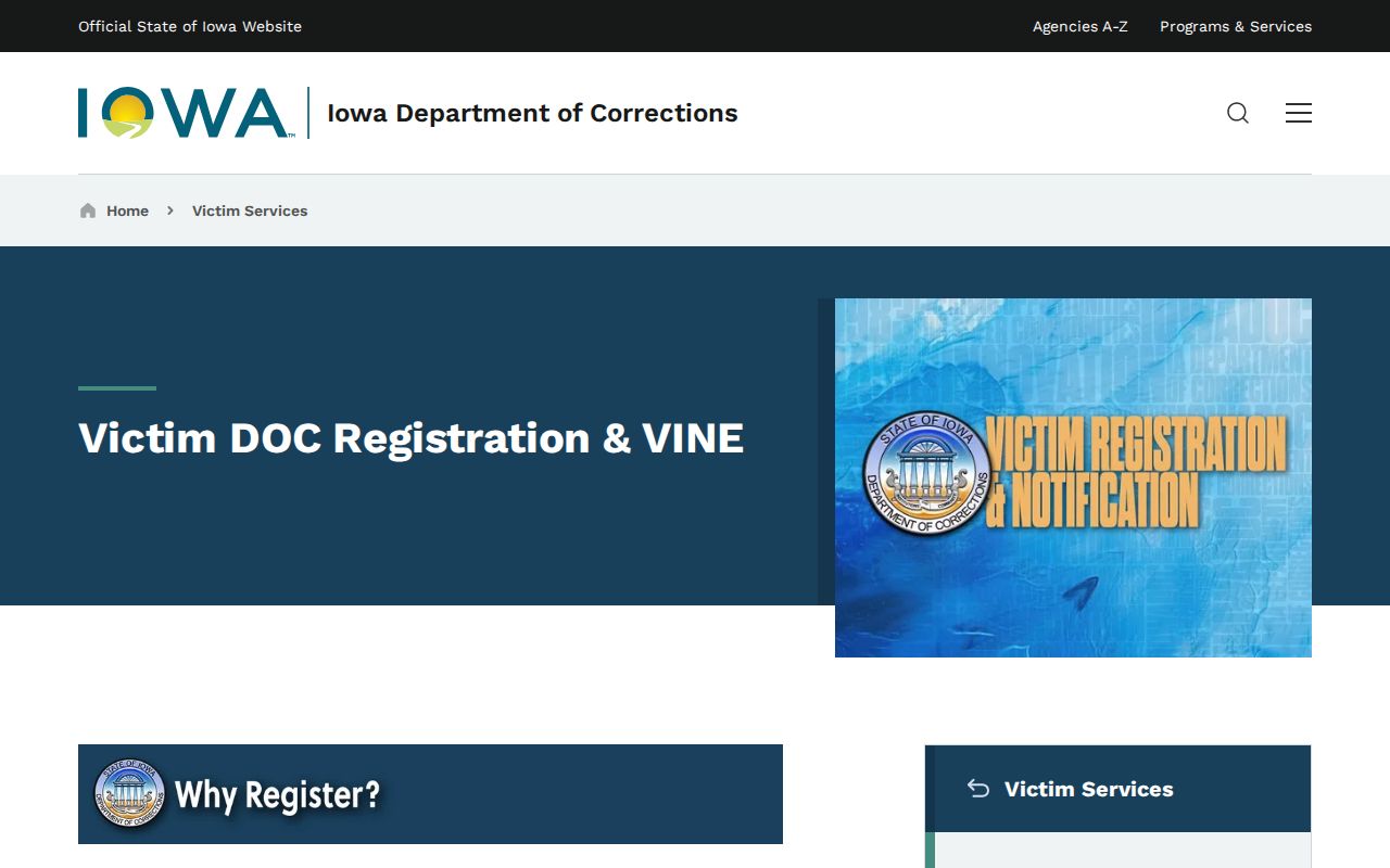 IowaVINE Delaware County custody notification information