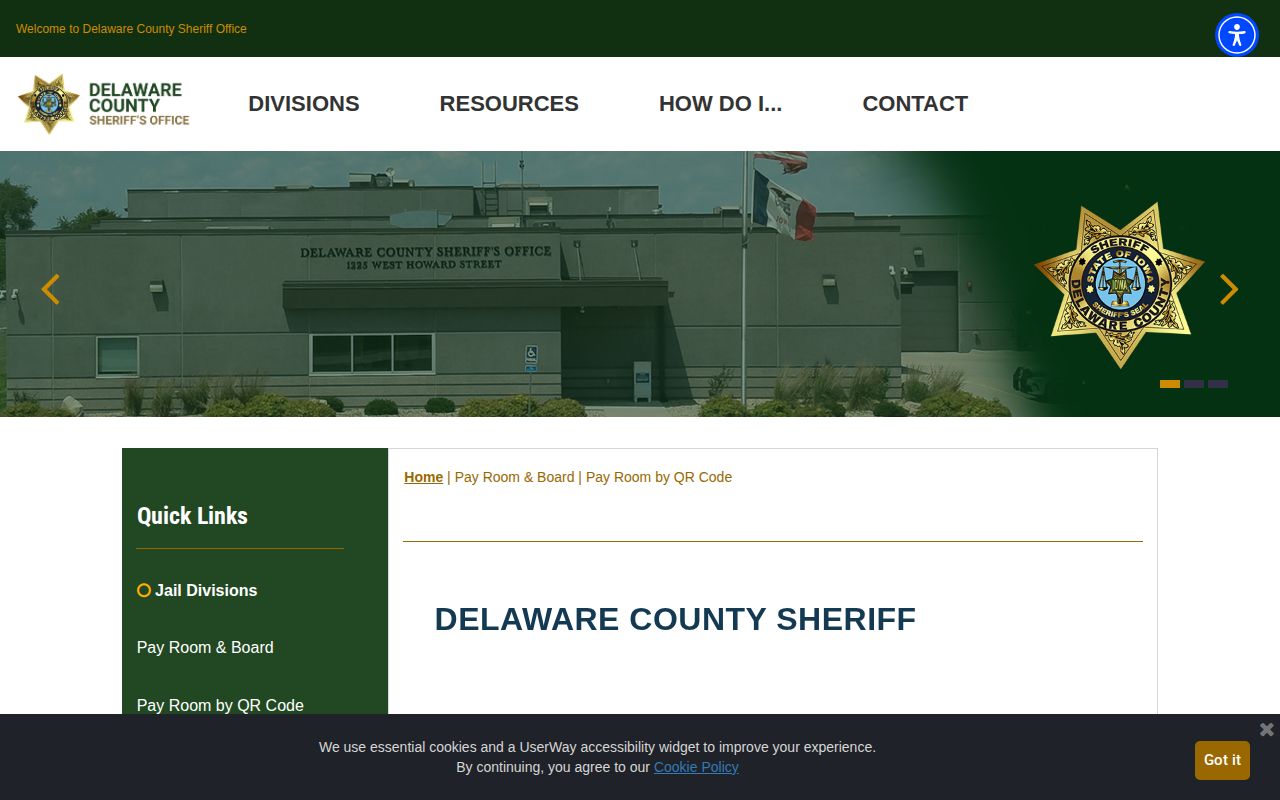 Delaware County official jail roster record page